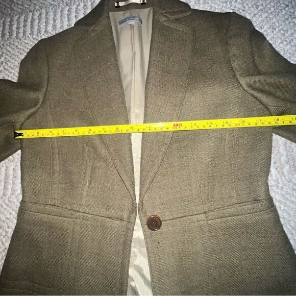 Ann Taylor Olive Green Wool Blazer - Sz 2 - Picture 13 of 16